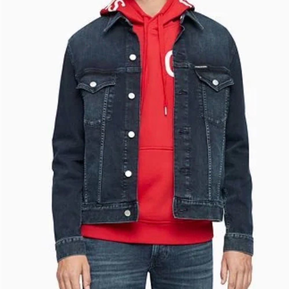 Calvin Klein Jeans Denim Jacket Trucker dark wash blue large casual streetwear